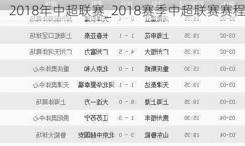 2018年8月5日中超 2018中超完全赛程-第3张图片-www.211178.com_果博福布斯